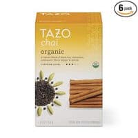 Tazo Organic Chai Black Tea Filterbags, 20 Count (Pack of 6)