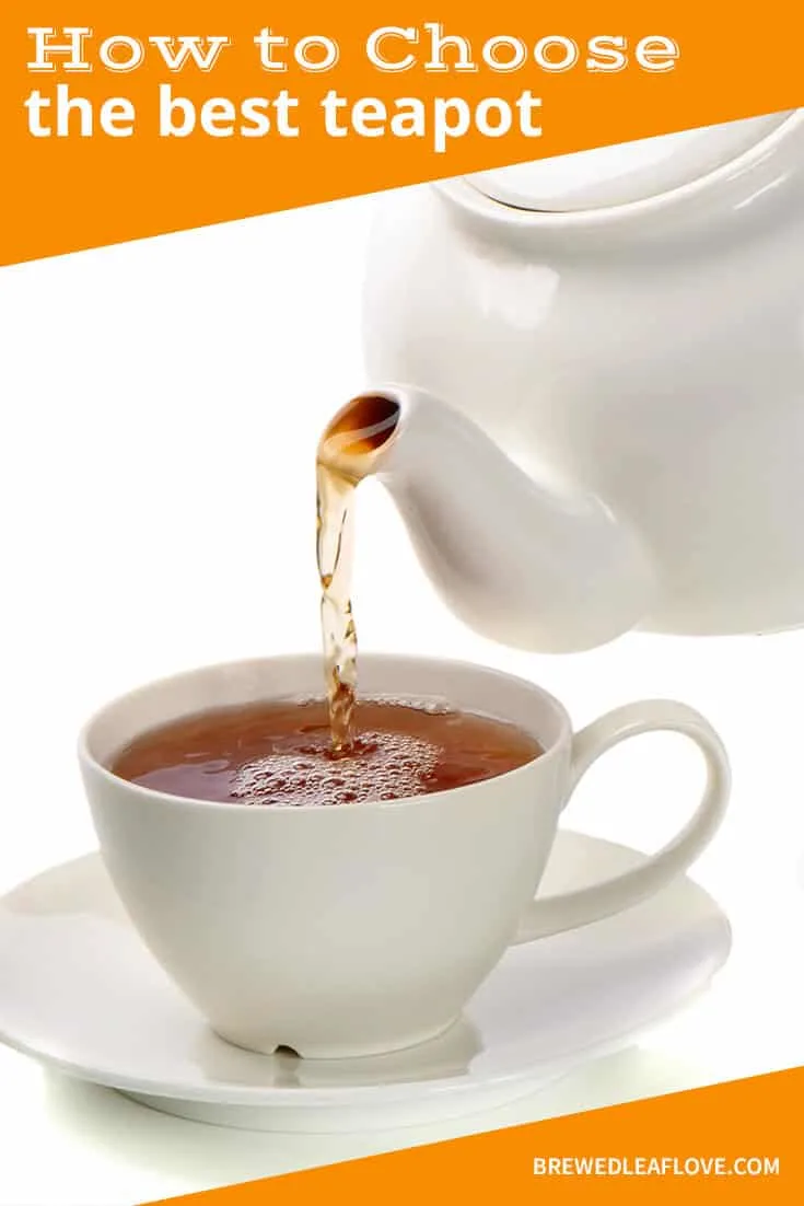best teapot:  white ceramic teapot pouring tea into a white teacup