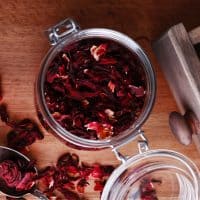 hibiscus tea in glass jar