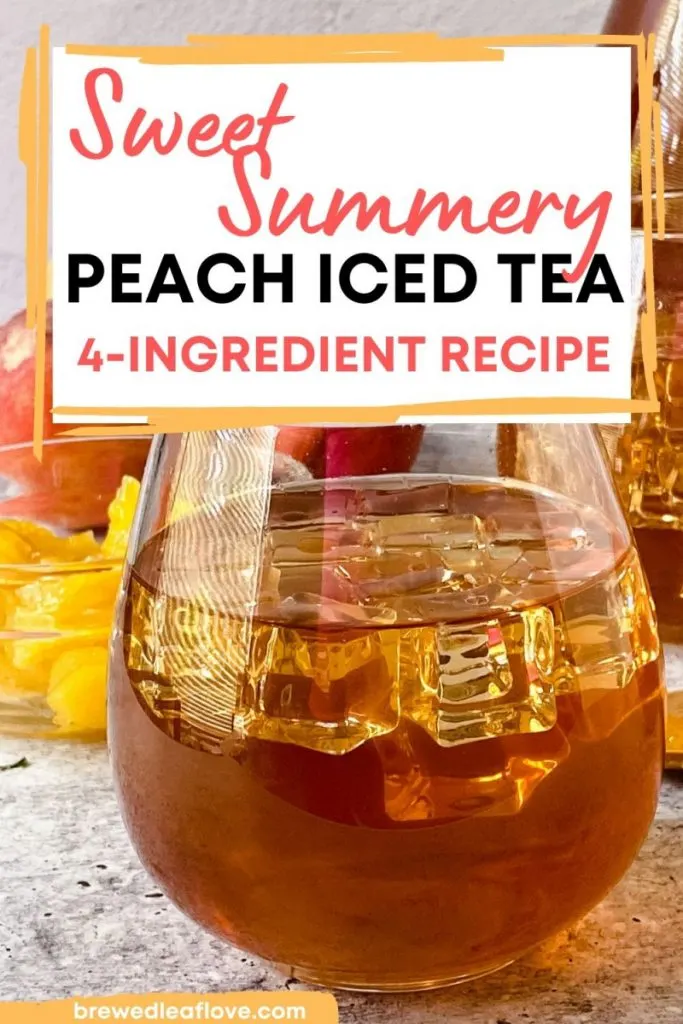 peach iced tea recipe with clear glass 