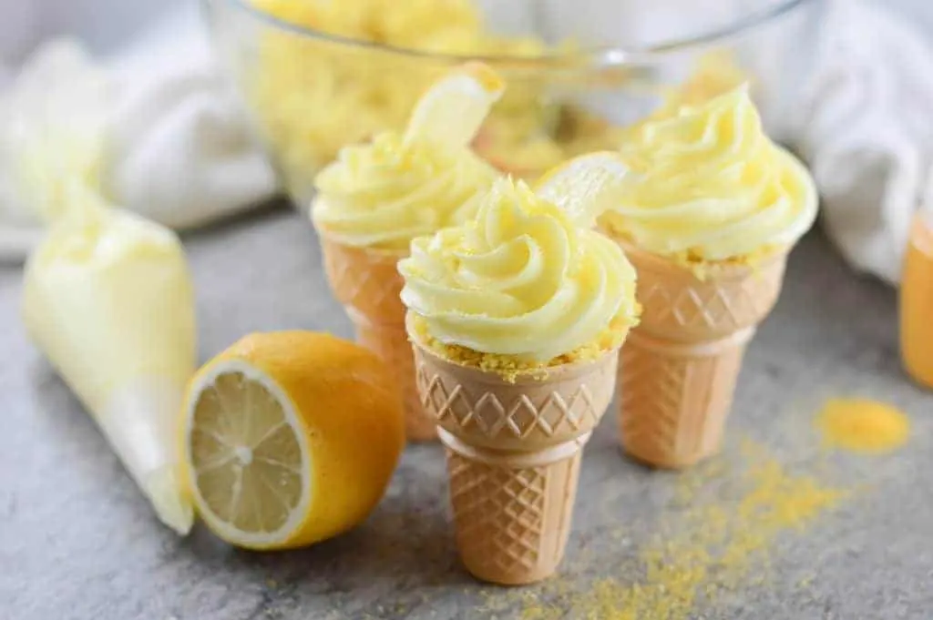 lemon cupcake cones for a tea party