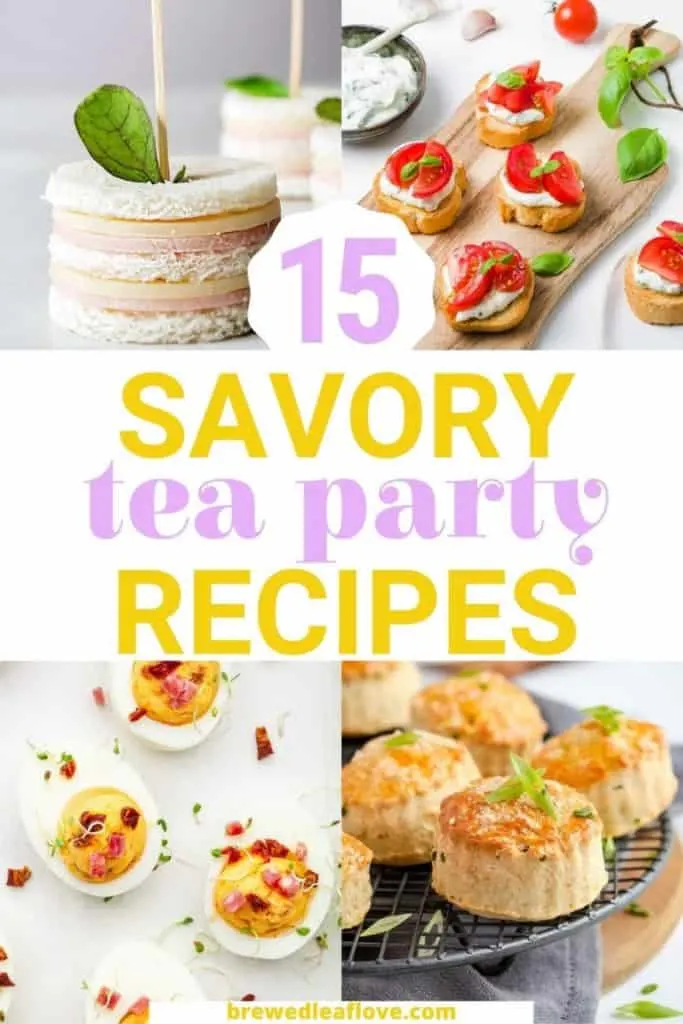 savory tea party food ideas graphic