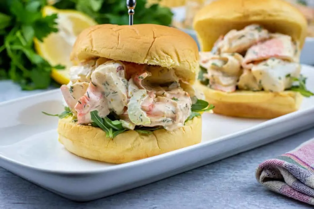 finger sandwiches with seafood