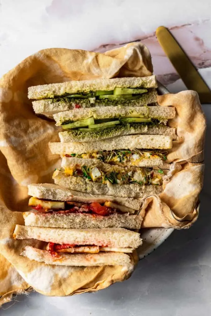 Indian style finger sandwiches