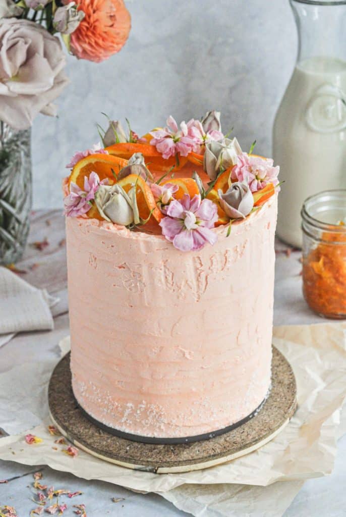 orange blossom tea party cake
