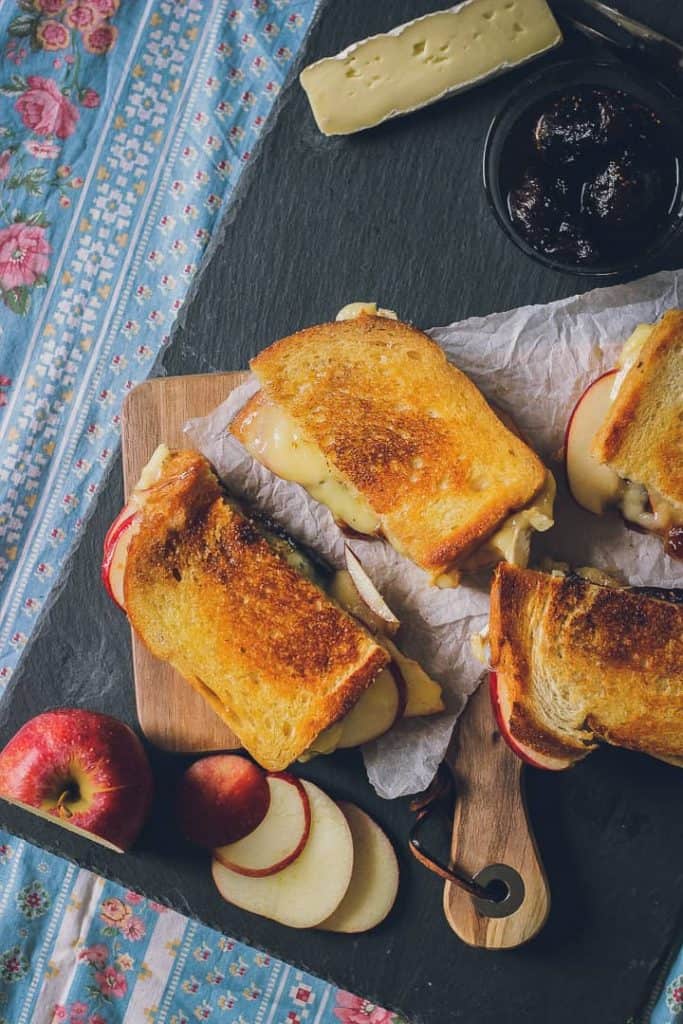 brie grilled cheese finger sandwich