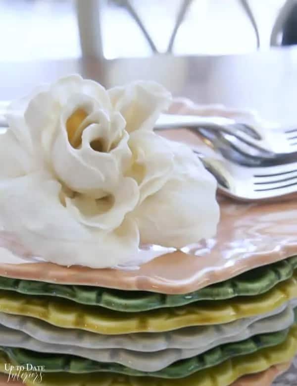 plaster flower centerpiece tea party