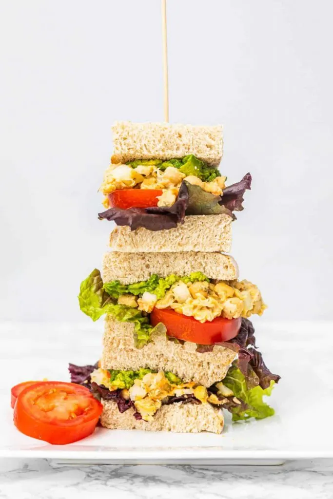 finger sandwiches with chickpeas