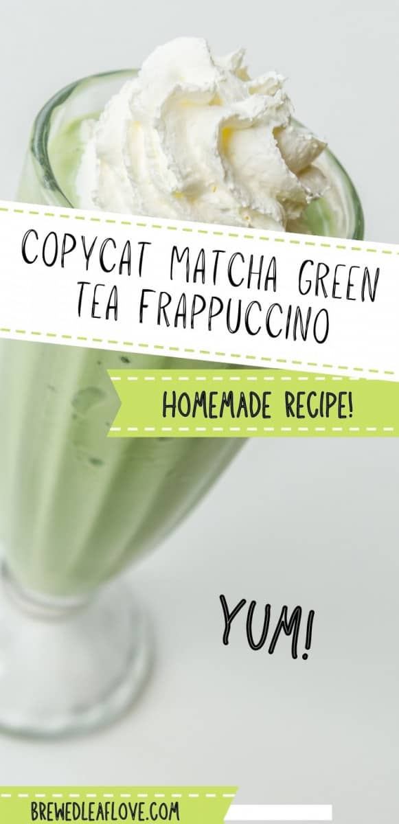 Starbucks matcha green tea Frappuccino recipe graphic