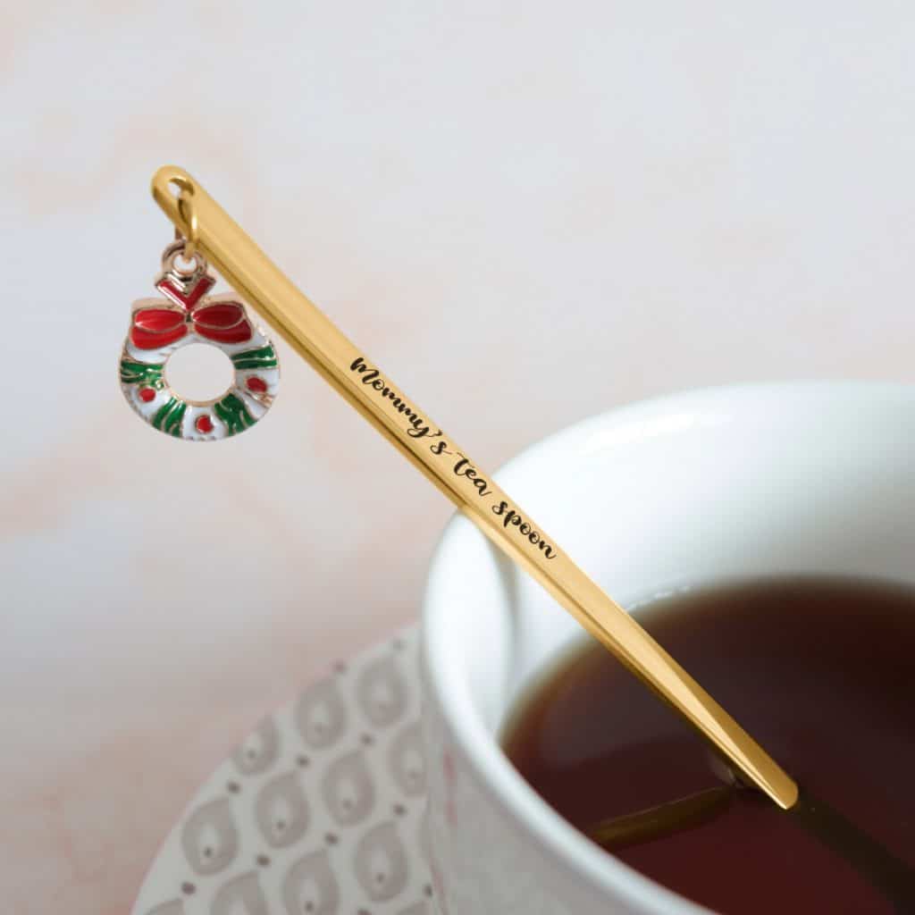 engraved christmas tea spoons
