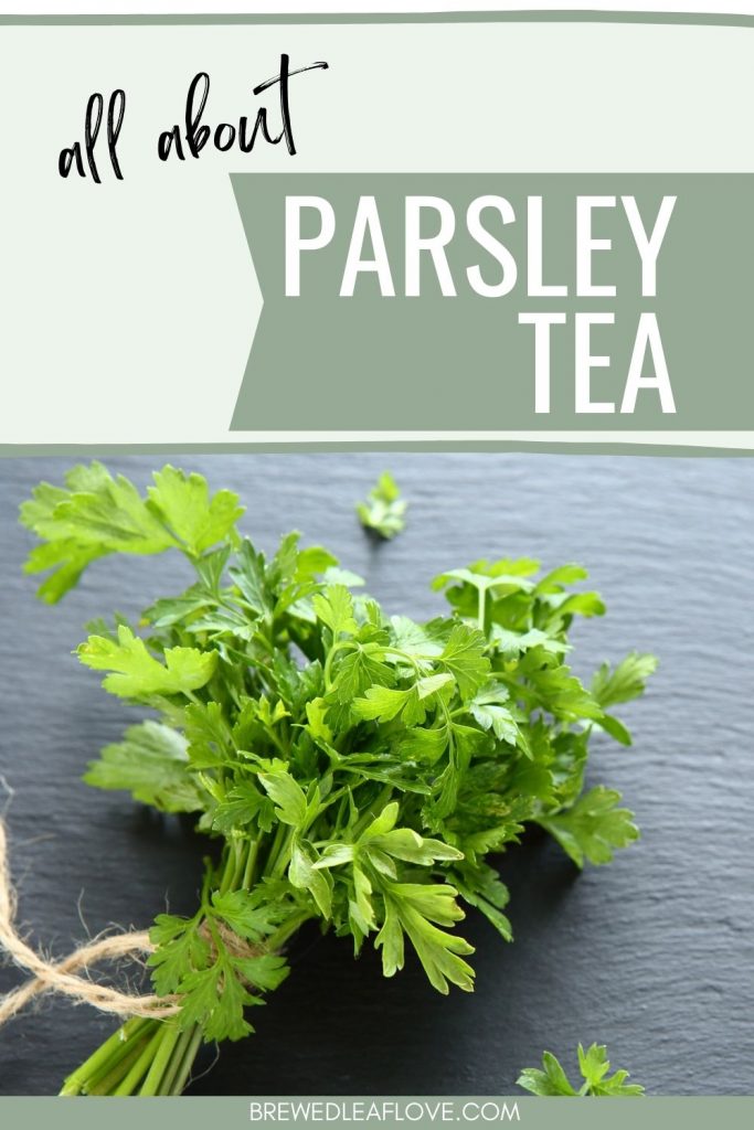 parsley tea on a slate board