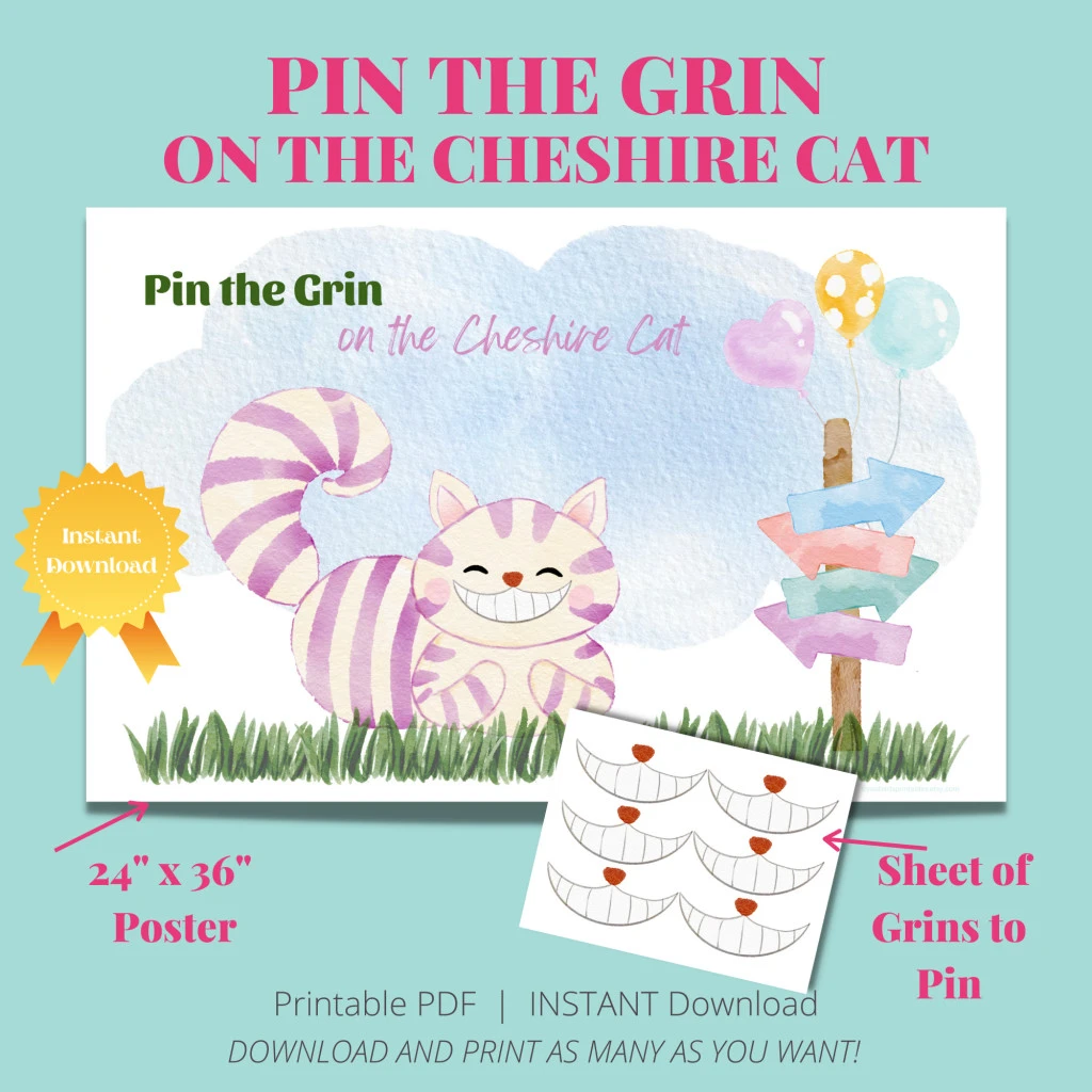 pin the grin on the cheshire cat game