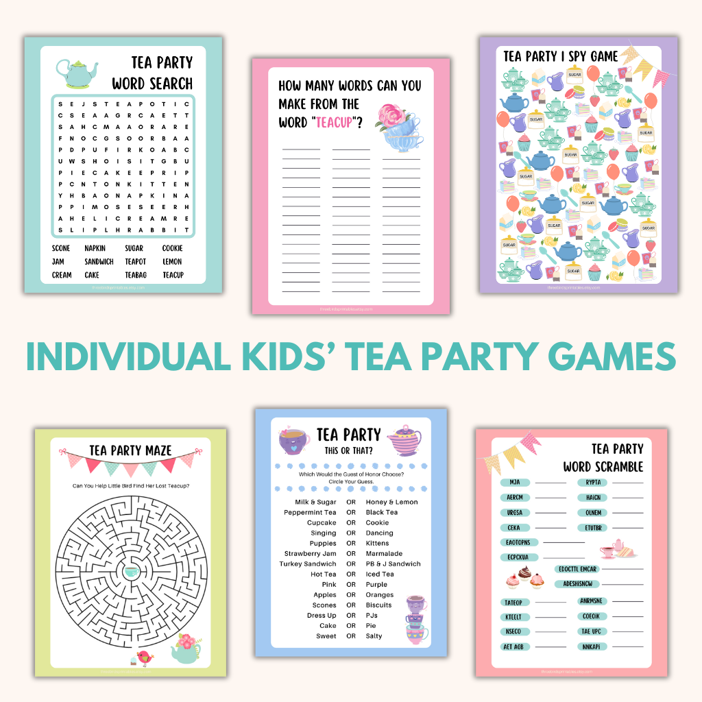 kids tea party games download