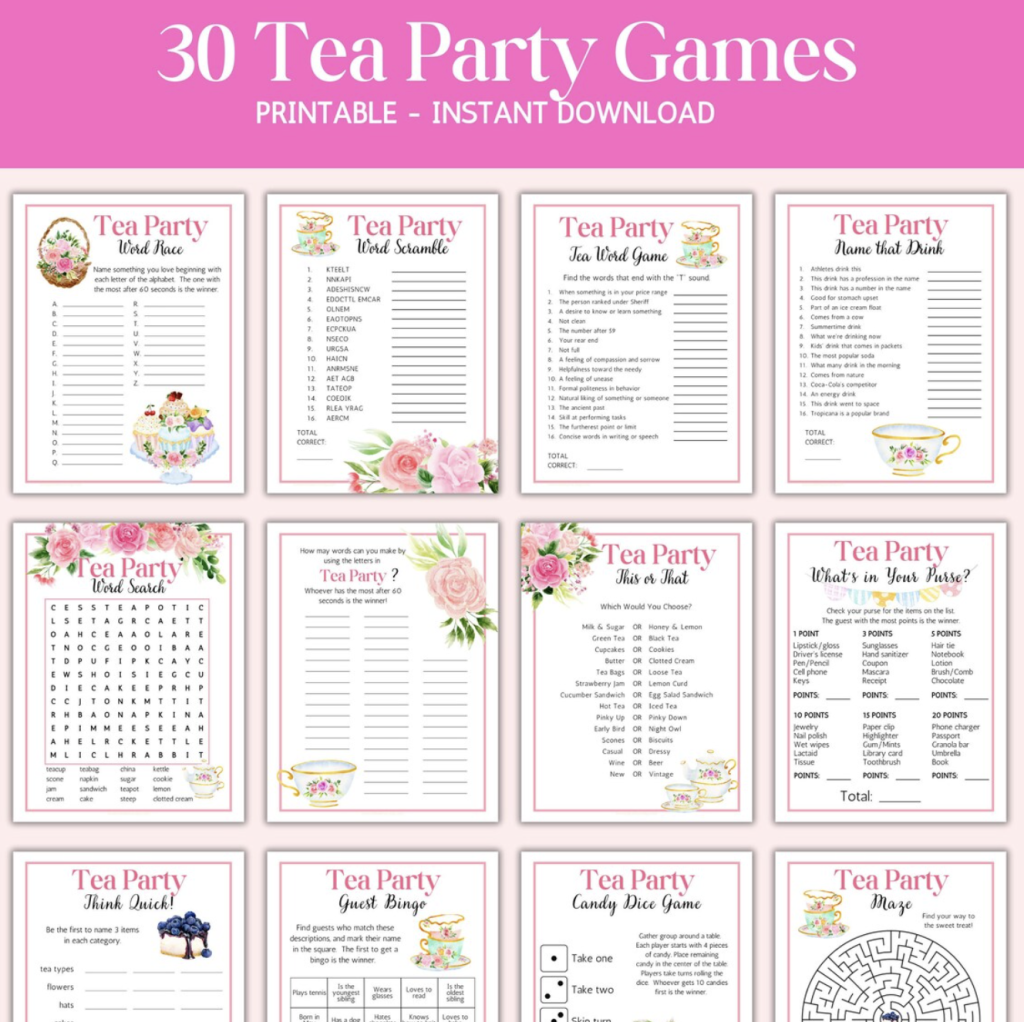 Tea Party Games Pack