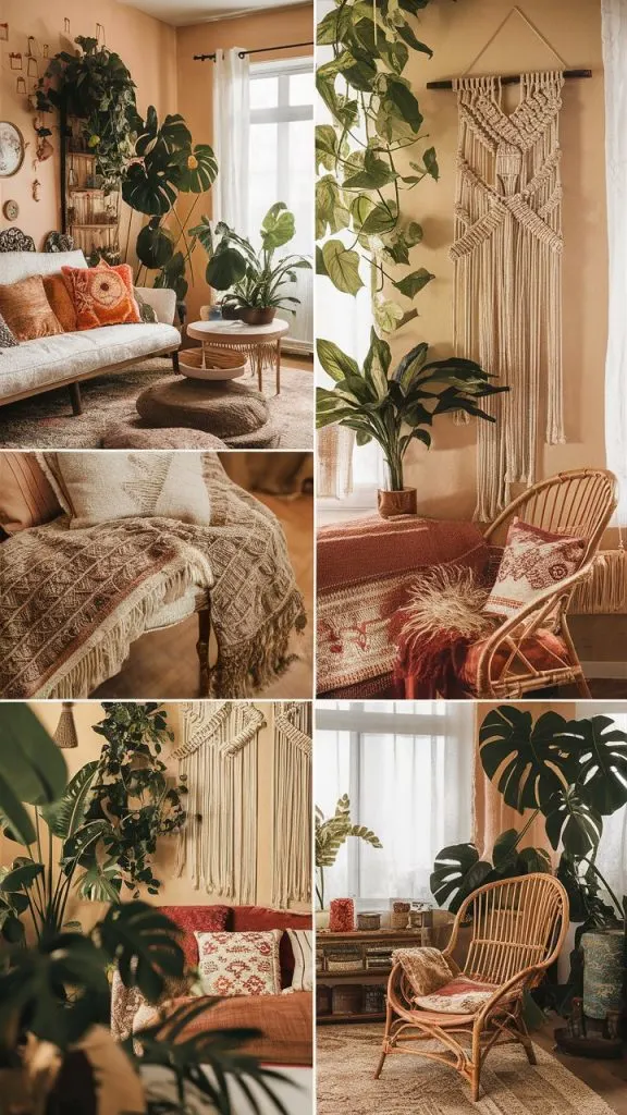 boho style small apartment living room